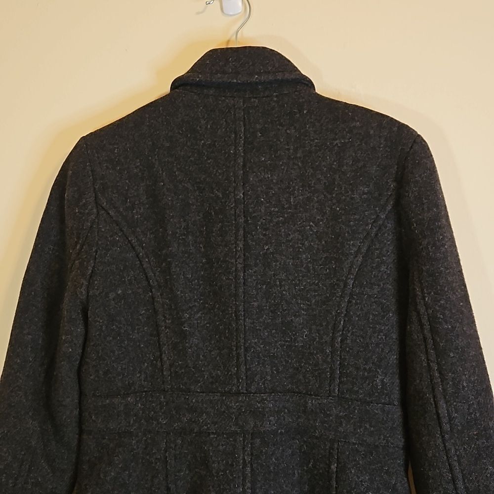 J Crew Gray Stadium Cloth Nello Gori Wool Peacoat Jacket Double Breasted Size 2 - Picture 5 of 10